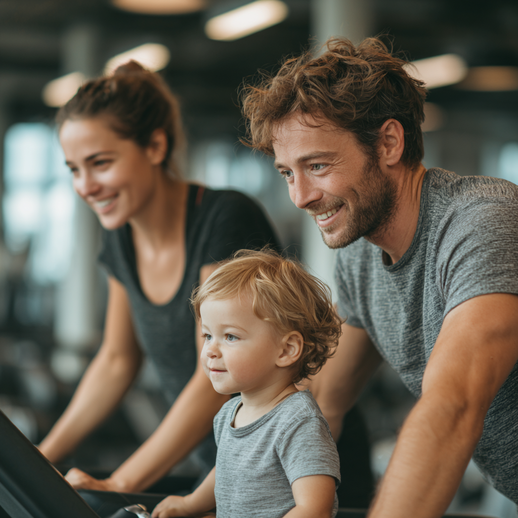 Сім'я займається фітнесом разом